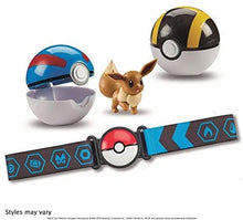 Cargar imagen en el visor de la galería, Figura Pokemon Clip N Go Poke Ball Belt Set Eevee
