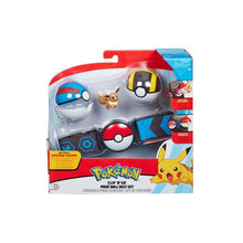 Cargar imagen en el visor de la galería, Figura Pokemon Clip N Go Poke Ball Belt Set Eevee
